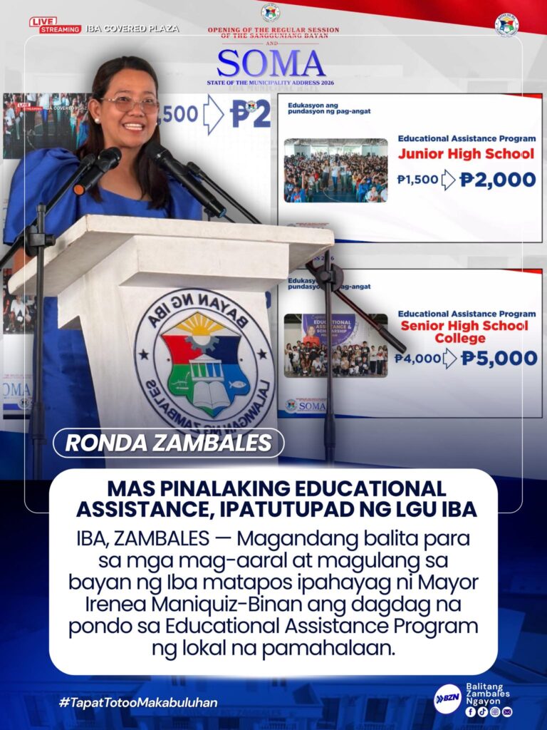 MAS PINALAKING EDUCATIONAL ASSISTANCE, IPATUTUPAD NG LGU IBA