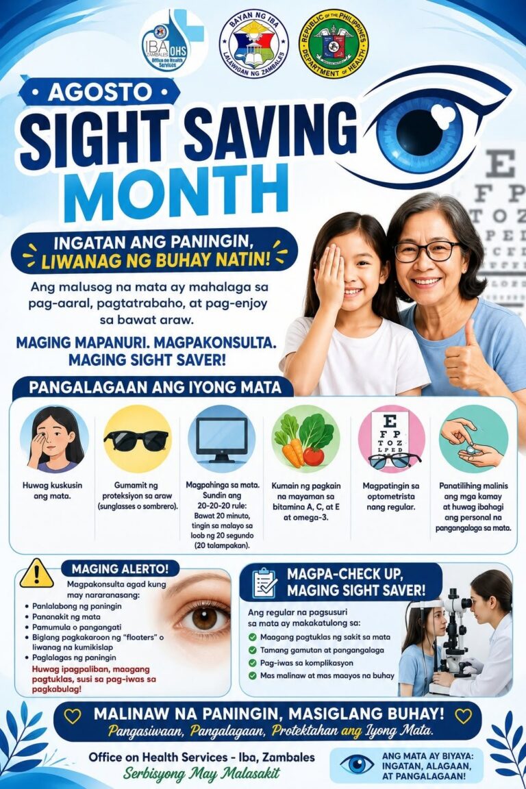 AGOSTO: SIGHT SAVING MONTH